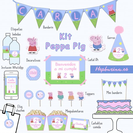 Banderín Feliz cumpleaños Peppa Pig